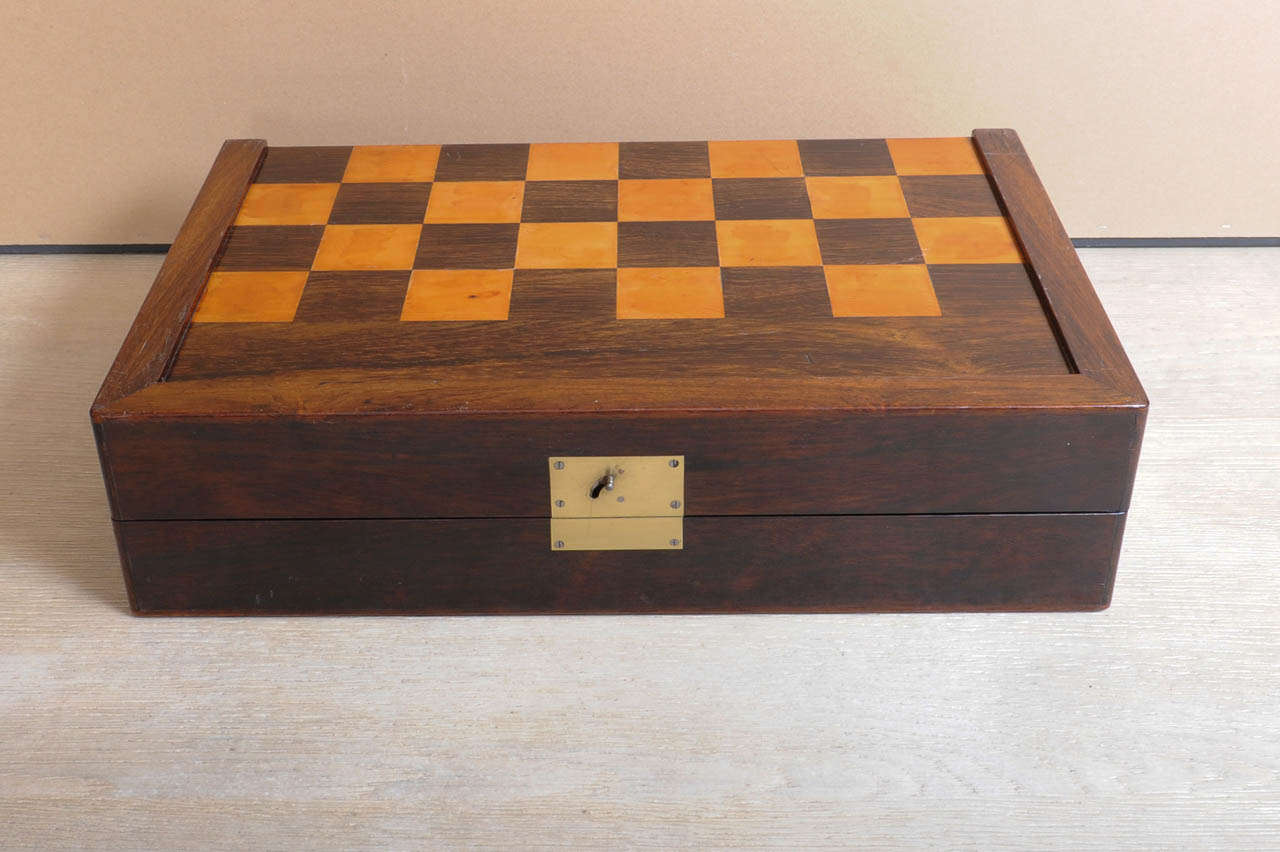 19th Century French Chess/Backgammon Box For Sale 1